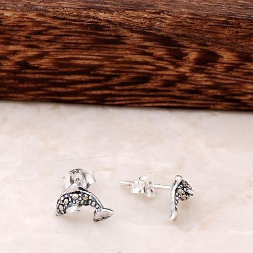 Balıklı Gümüş Küpe 4534