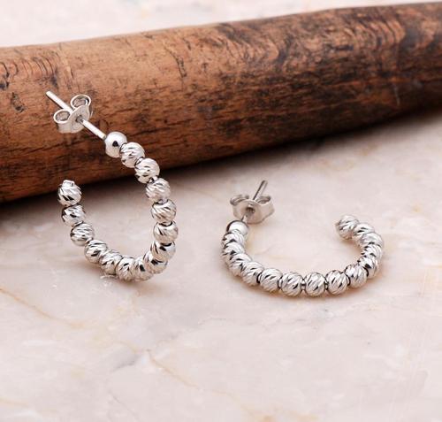 Dorica Rodyumlu Gümüş 19 Mm Halka Küpe 5034