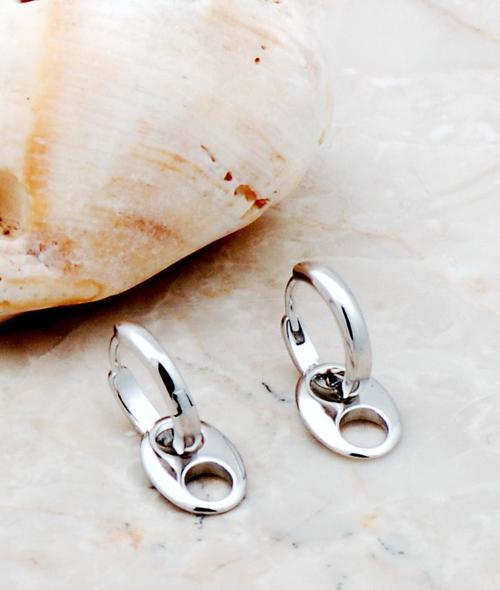 Rodyumlu Düğme Gümüş Küpe 5273