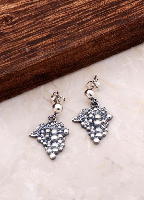 Mazruna Üzüm Salkımı Tasarım Gümüş Küpe 4780