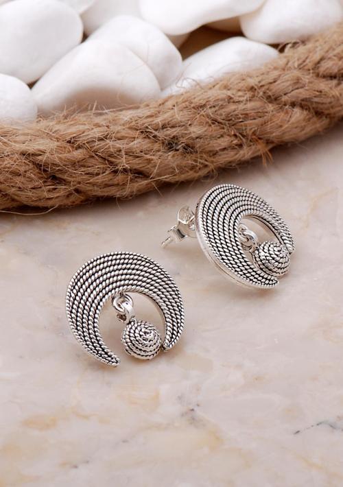 Tasarım Ay Telkari Elişi Gümüş Küpe 5793