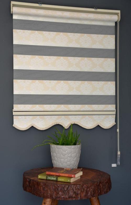 Zebra Stor Perde Ft-980 Beyaz Renk Alüminyum Kasalı Etekli Veya Eteksiz