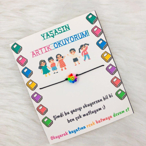 10 Adet Yaşasın Artık Okuyorum Bilekliği