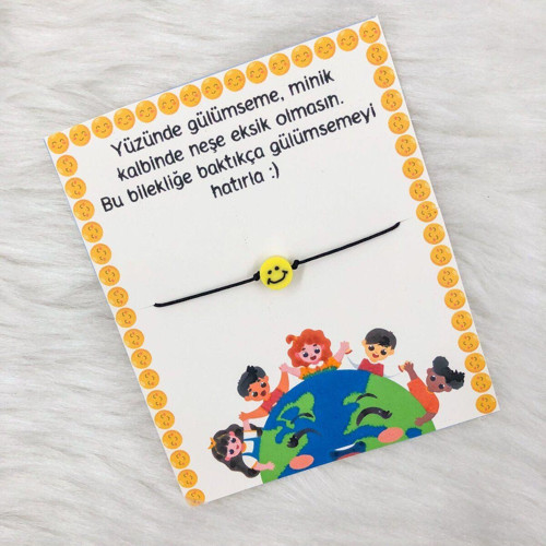 5 Adet Gülen Emoji Gülümseme Bilekliği