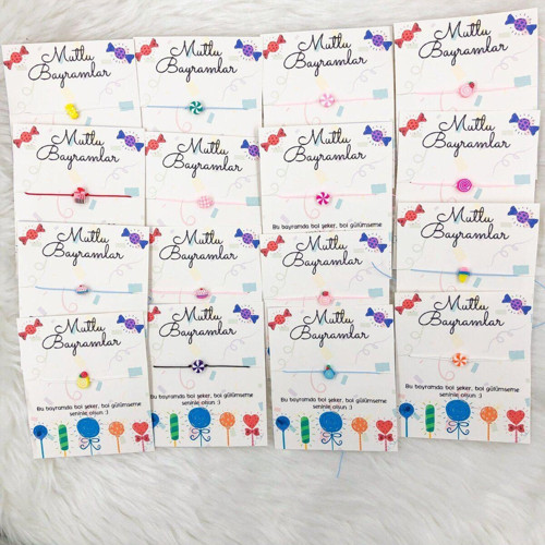 5 Adet Mutlu Bayram Bilekliği /Bayram Hediyesi
