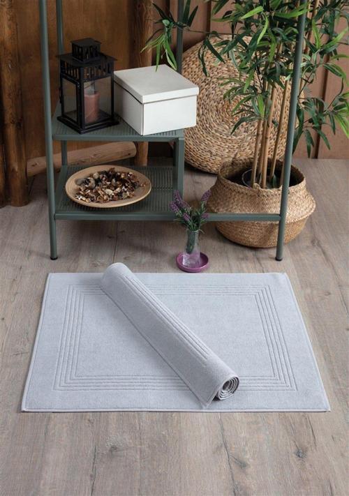 2'Li Ayak Havlusu Seti Gri - %100 Pamuk Havlu Takımı - 50X70 Cm