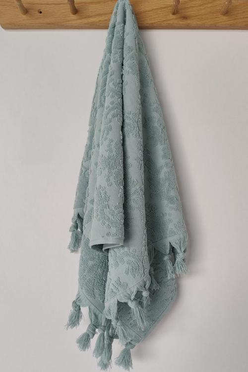 Saçaklı Mint Yeşili El Havlusu 50X90 Cm - Yumuşak Ve Dayanıklı - %100 Pamuk