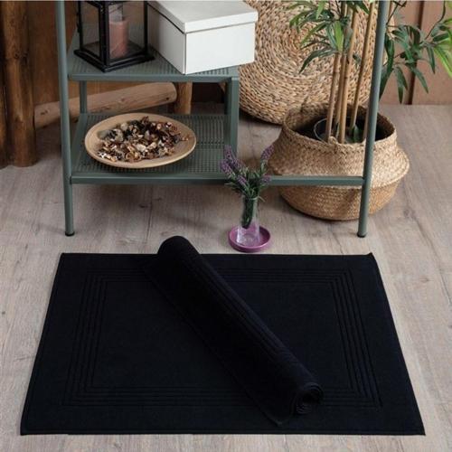 2'Li Set Ayak Havlusu Siyah 60X80Cm - Yumuşak Ve Yüksek Emici - %100 Pamuk