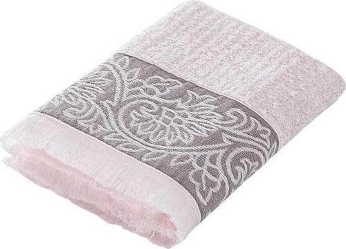 Bambu Somon Rengi El Havlusu- Kabartma Bordürlü Yumuşak & Yüksek Emici Havlu - 50X90Cm