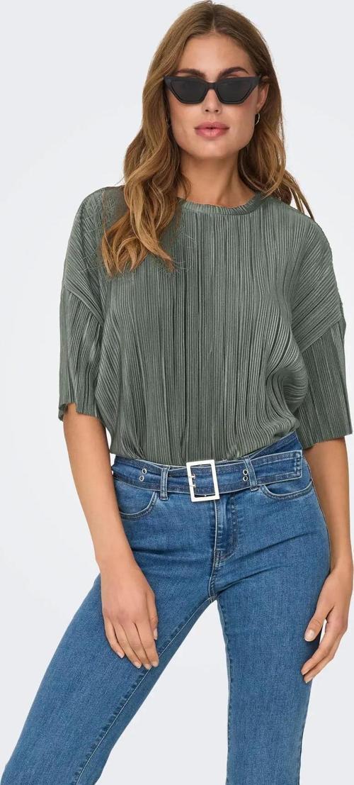 Kadın Onlravenna Bisiklet Yaka Kısa Kollu T-Shirt 15318506 Yeşil