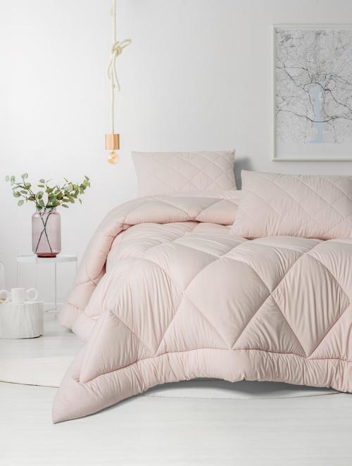 Softwash Çift Kişilik Yorgan Seti Pembe 180x200 Lastikli Çarşaf