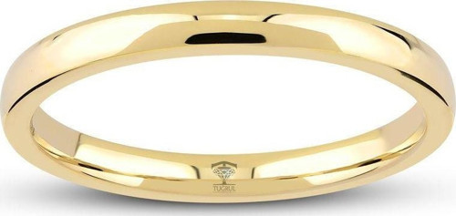 14 Ayar Altın Klasik Düz Bombeli Alyans- 2 mm