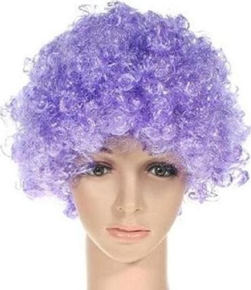 Mor Renkli Kıvırcık Peruk
