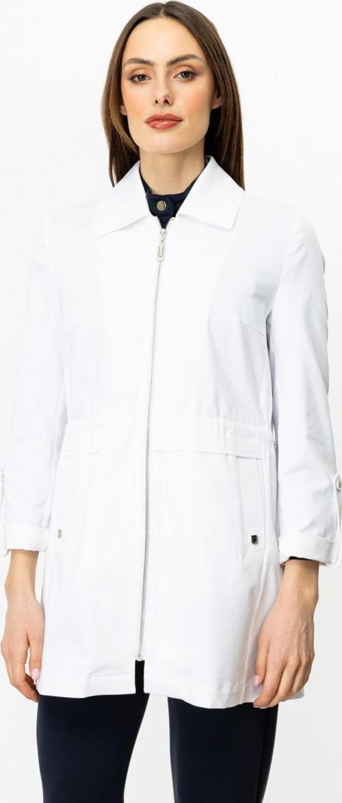 Kadın Beli Lastikli Fermuarlı Trençkot 7044 Ekru