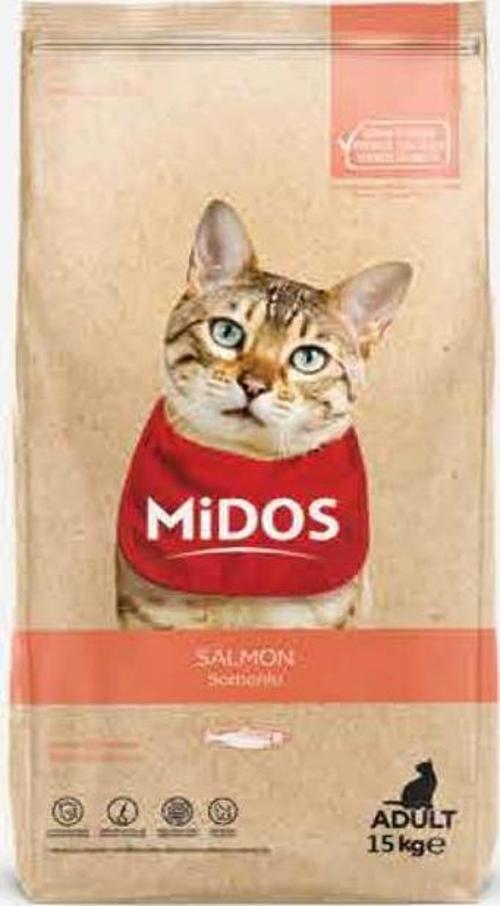 Midos Somonlu ve Pirinçli (Hassas Irklar) Yetişkin Kedi Maması 15 Kg