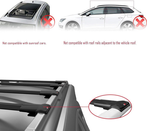 Toyota Verso 2009-2018 Arası ile uyumlu FLY Model Ara Atkı Tavan Barı SİYAH 4 ADET BAR