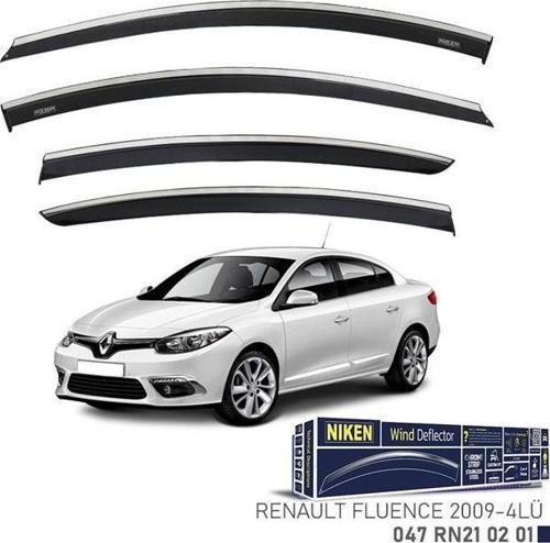 Niken Renault Fluence 2009 -Kromlu Cam Rüzgarlığı 4 LÜ