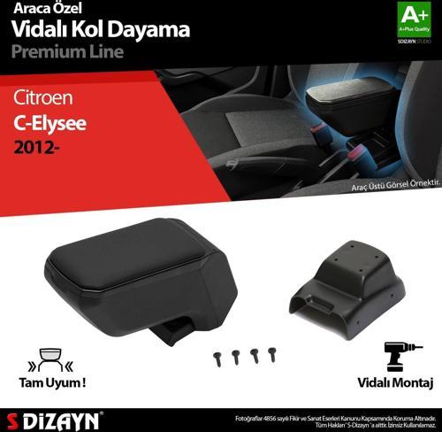 S-Dizayn Citroen C-Elysee Kol Dayama Kolçak ABS Vidalı Siyah 2012 Üzeri A+ Kalite