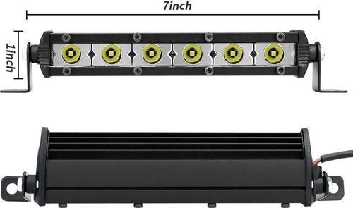 18W 17cm Düz Tek Sıra Üniversal Delici Sis Lambası Led Bar