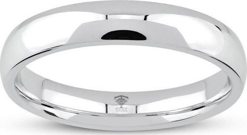 925 Ayar Gümüş Klasik Düz Bombeli Alyans- 4 Mm