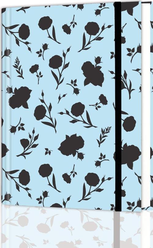 16,5x22,5 cm Gizli Spiralli Çizgili Defter Tarihsiz Not Defteri - Floral Damask