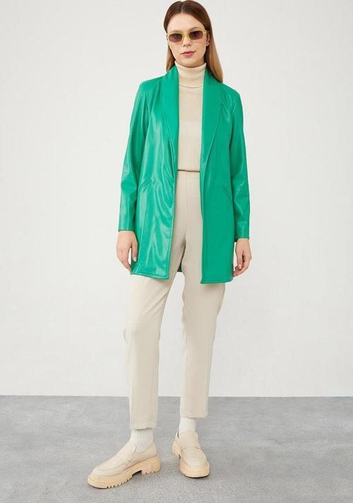 Benetton Blazer Astarsız Suni Deri Ceket