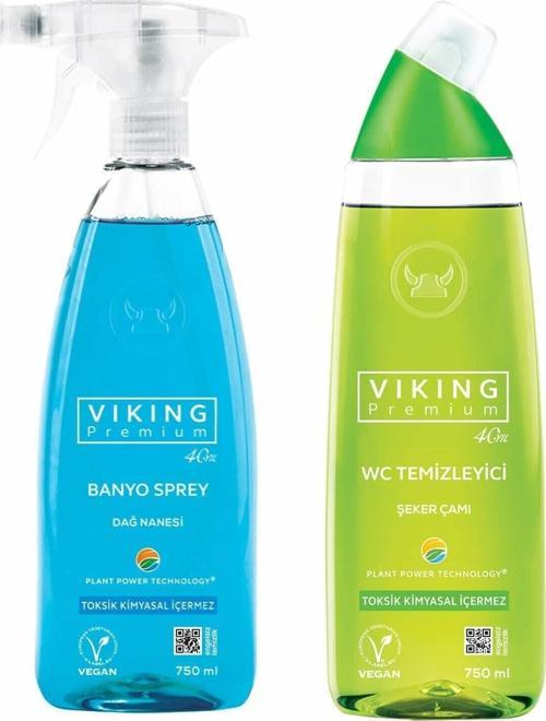 Premium 2'li (Banyo Spreyi Dağ Nanesi , Wc Temizleyici Şeker Çamı) Paket 750 ml