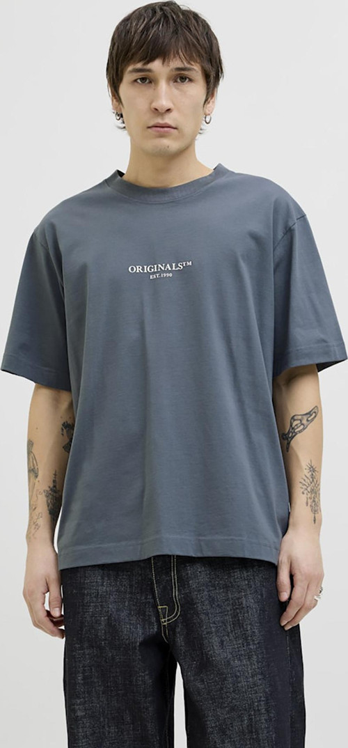 Erkek Jorıslıngton Bisiklet Yaka Kısa Kollu %100 Pamuk T-Shirt 12273157 Gri