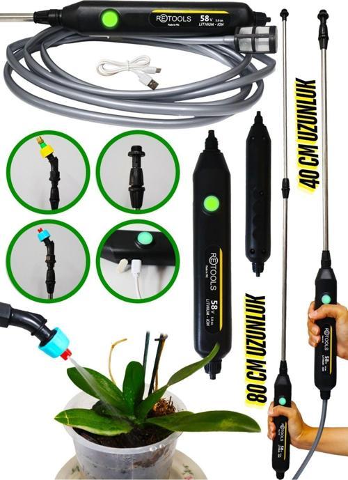 3 Modlu Mini Şarjlı İlaçlama Makinesi: 80 Cm Uzunluğunda Ergonomik Ve Güçlü Tasarım!