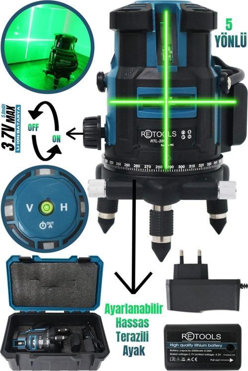 5 Yönlü Lazer Hizalama Yeşil Işık