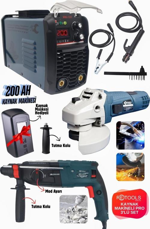 Kaynak Makineli Elektrikli 3'Lü Set