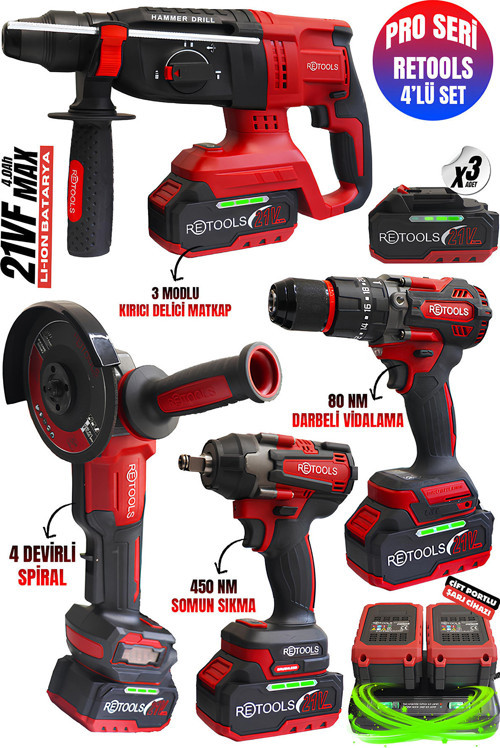 Profosyonel Turbo Kırmızı 4'Lü Set