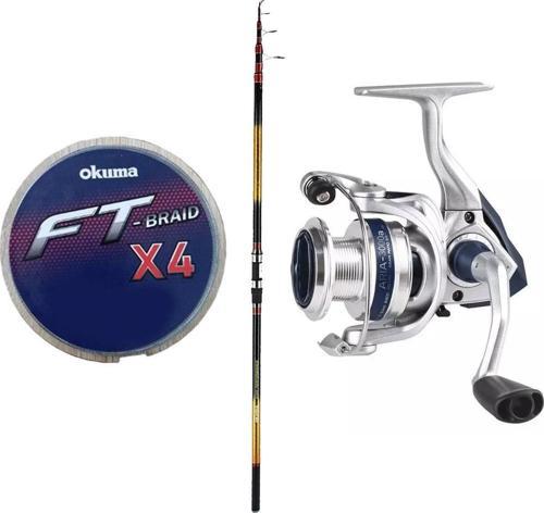 YekOutdoor Hazır Olta Seti Okuma Savant Surf 420 cm 4 Parça Surf Kamışı&Okuma ARIA-6000a 1BB Olta Makinesi