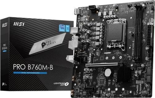 Pro B760M-B DDR4 4800Mhz (OC) M.2 1700p mATX Anakart