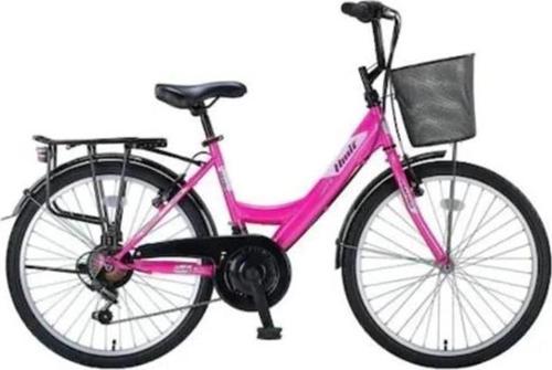 2608 SAFIRO SEPETLİ BAYAN ŞEHİR BİSİKLETİ V 26 JANT 21 VİTES PEMBE