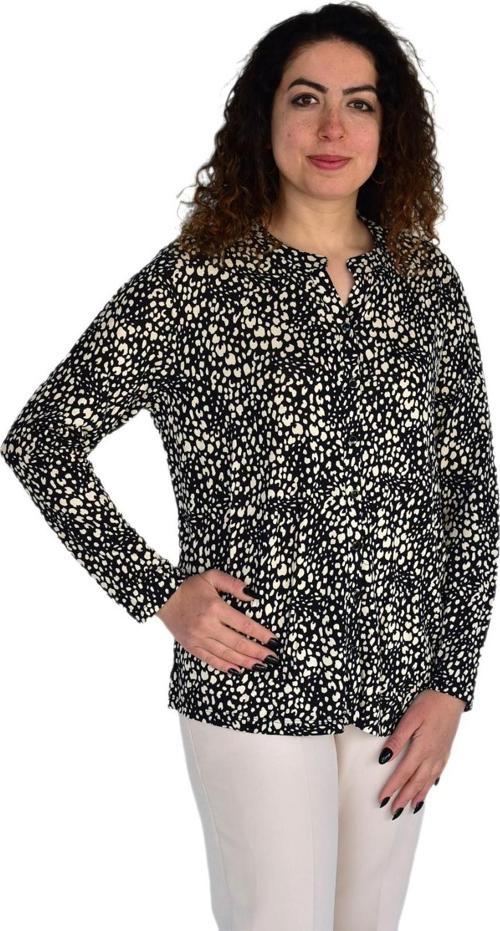 Kadın Leopar Baskılı Düğmeli Viscon Bluz BGL-ST04277