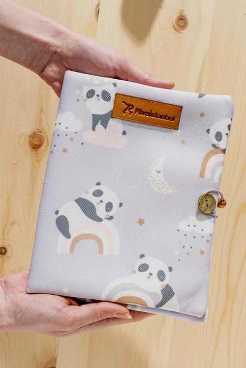 Panda Desenli Desenli Anne Bebek Bakım Çantası, Alt Açma Düzenleyici, Organizer