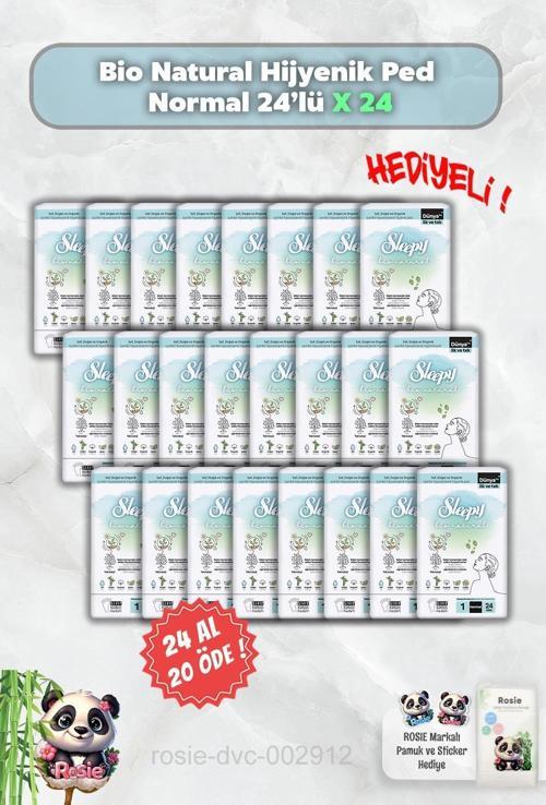 24 AL 20 ÖDE Sleepy Hijyenik Ped Normal 24'lü Bio Natural ve Rosie