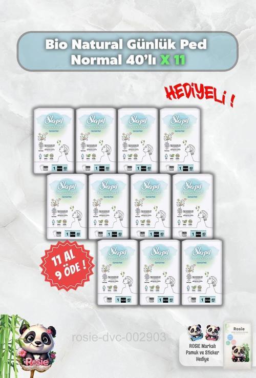 40'lı Sleepy Bio Natural Günlük Ped Normal 11 AL 9 ÖDE ve Rosie