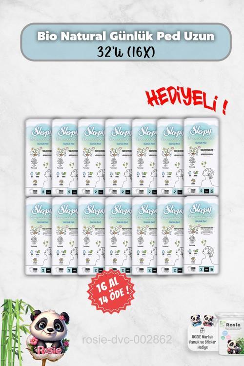 16 Al 14 Öde Günlük Ped Uzun 32'li Bio Natural ve Rosie Hediye