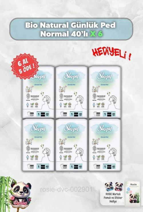 6 AL 5 ÖDE Bio Natural Günlük Ped Normal 40'lı ve Rosie