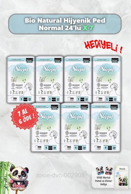 Bio Natural Hijyenik Ped Normal 24'lü 7 AL 6 ÖDE ve Rosie