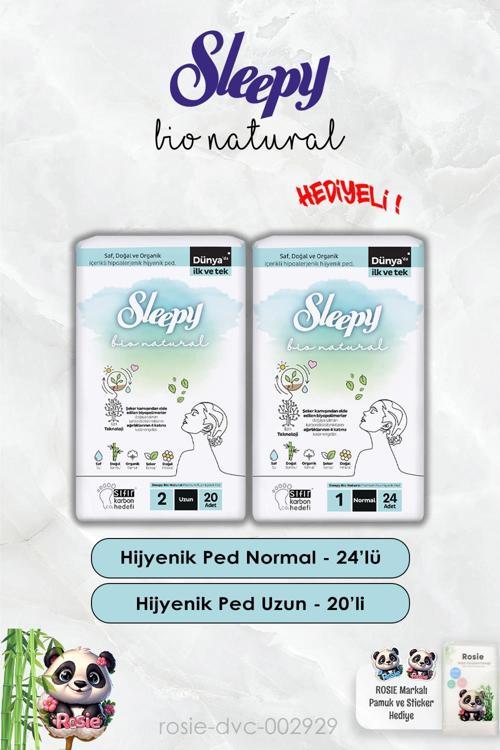 Hijyenik Ped Uzun 20'li ve Hijyenik Normal 24'lü Bio Natural ve Rosie