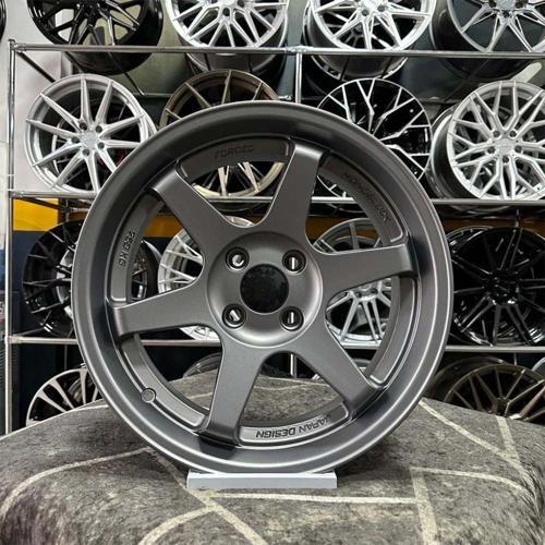 16" (İnç) 4X100 Volk T37 Clio Civic Getz Uyumlu Jant Modeli - (4 Adet)Gunmetal