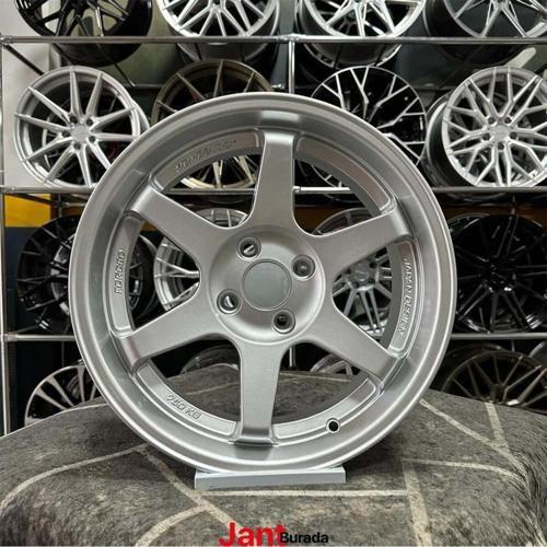16" (İnç) 4X100 Volk T37 Civic Clio Line Uyumlu Jant Modeli -(Dy1376)Silver