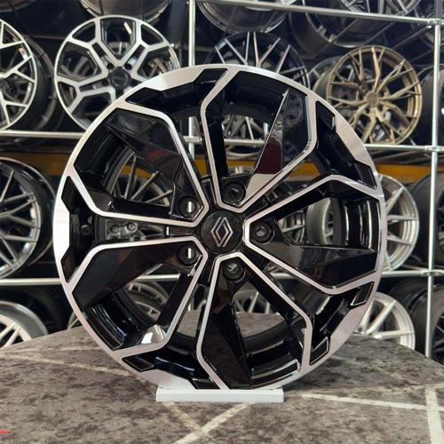 16" (İnç) 5X114.3 Megane 3 4 Corolla İ20 Uyumlu Siyah Elmas Kesim Jant Modeli Renault Toyota 4 Adet