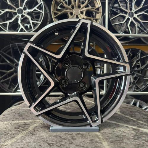 14" (İnç) 4X100 Getz Clio Uyumlu Siyah Elmas Kesim Jant Modeli Renault Hyundai (4 Adet)