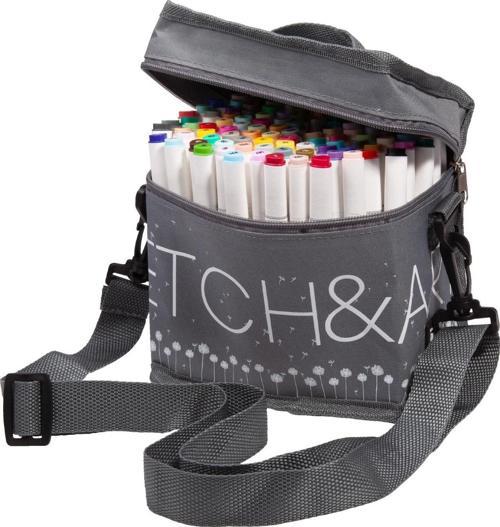 "Sketch & Art" Çift Taraflı Marker Kalem Seti Kumaş Çantada
