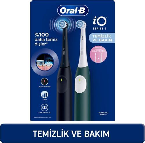 iO 2 Şarjlı Diş Fırçası Seti 2'li - Siyah / Yeşil