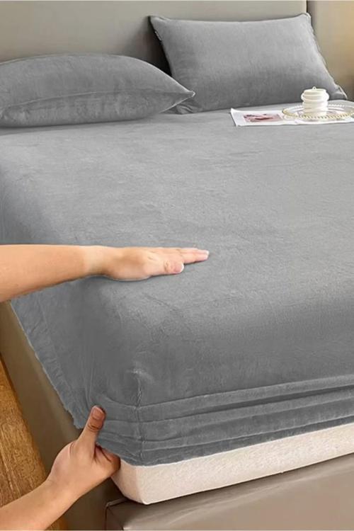 Kışlık Tek Kişilik Kadife Lastikli Çarşaf 100x200+30
